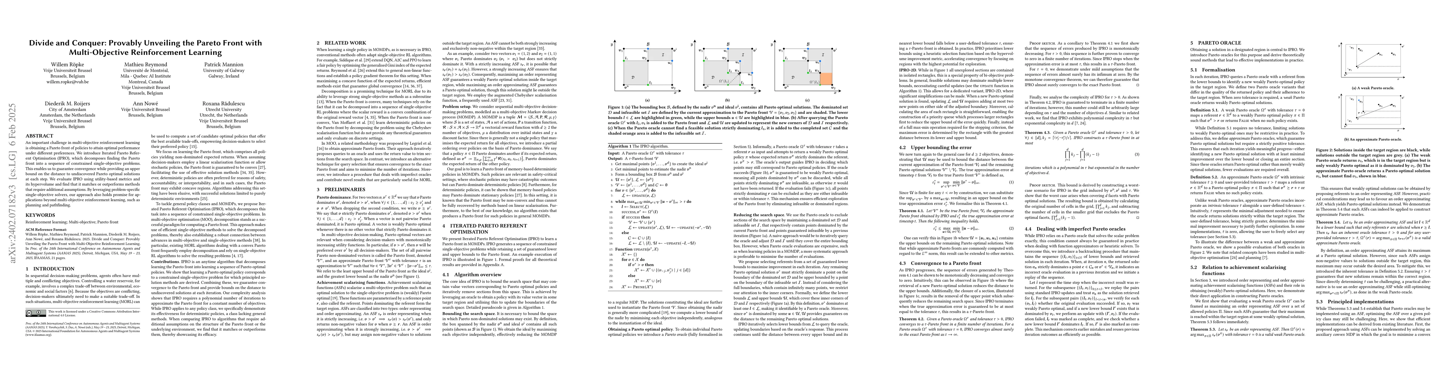 Thumbnail for Divide and Conquer: Provably Unveiling the Pareto Front with
  Multi-Objective Reinforcement Learning