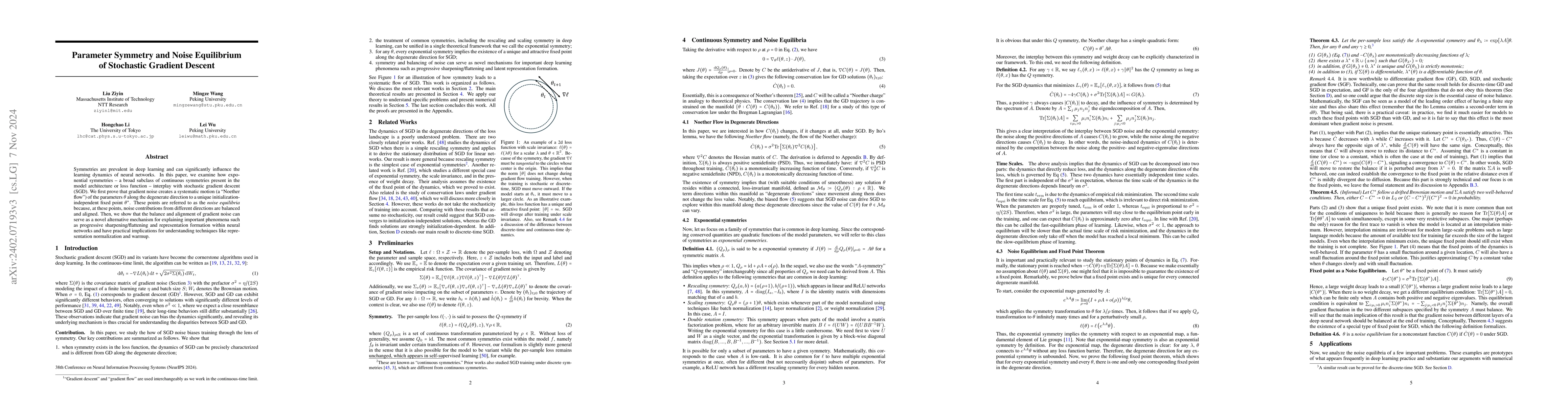 Thumbnail for Loss Symmetry and Noise Equilibrium of Stochastic Gradient Descent