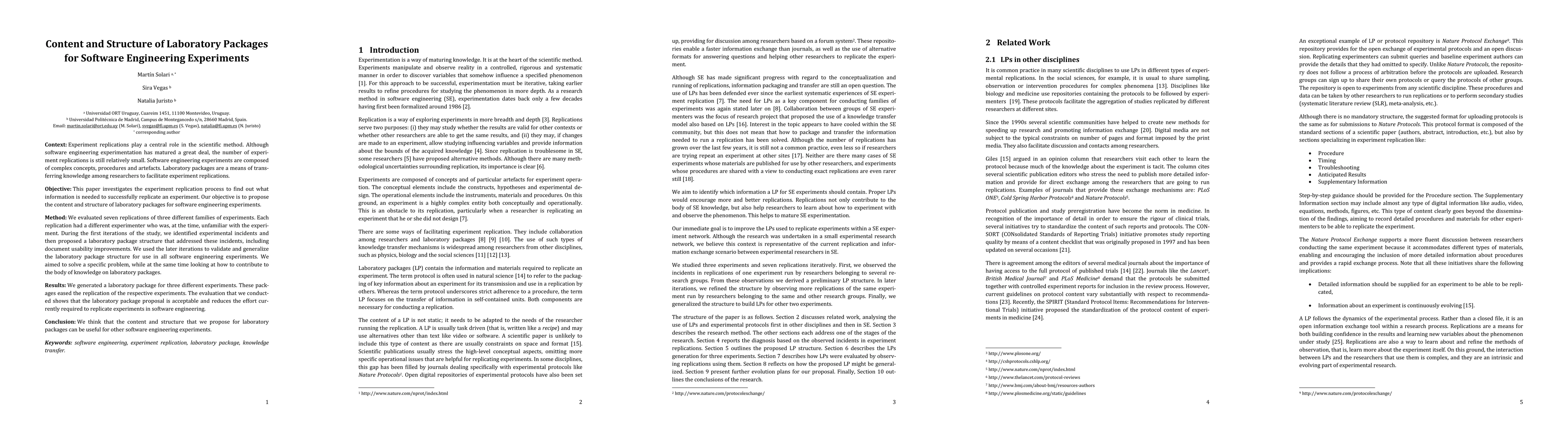 Thumbnail for Content and structure of laboratory packages for software engineering
  experiments