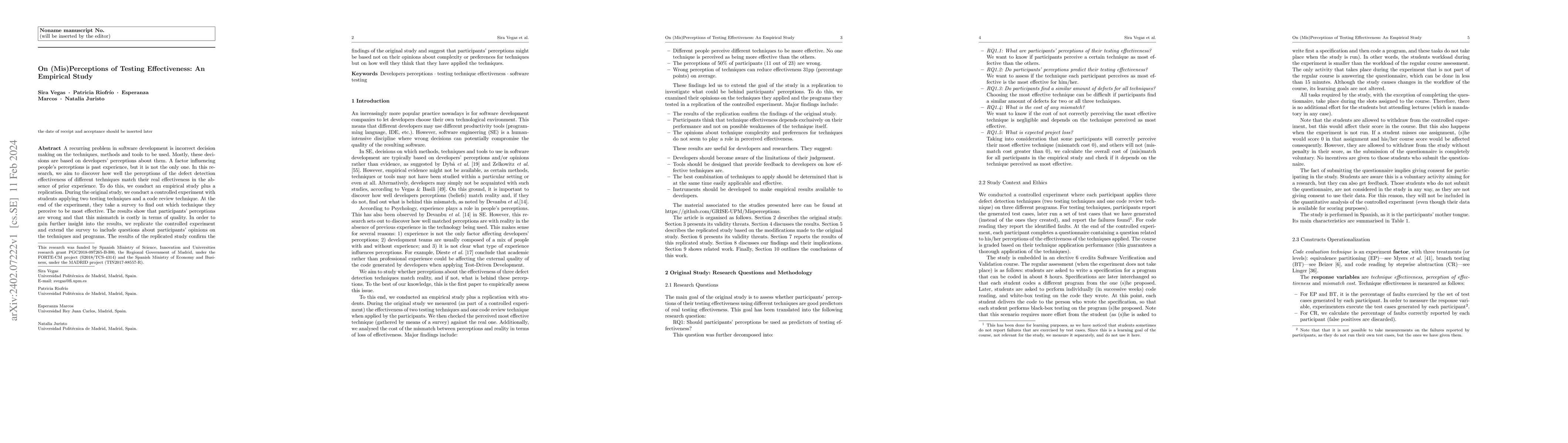 Thumbnail for On (Mis)perceptions of testing effectiveness: an empirical study