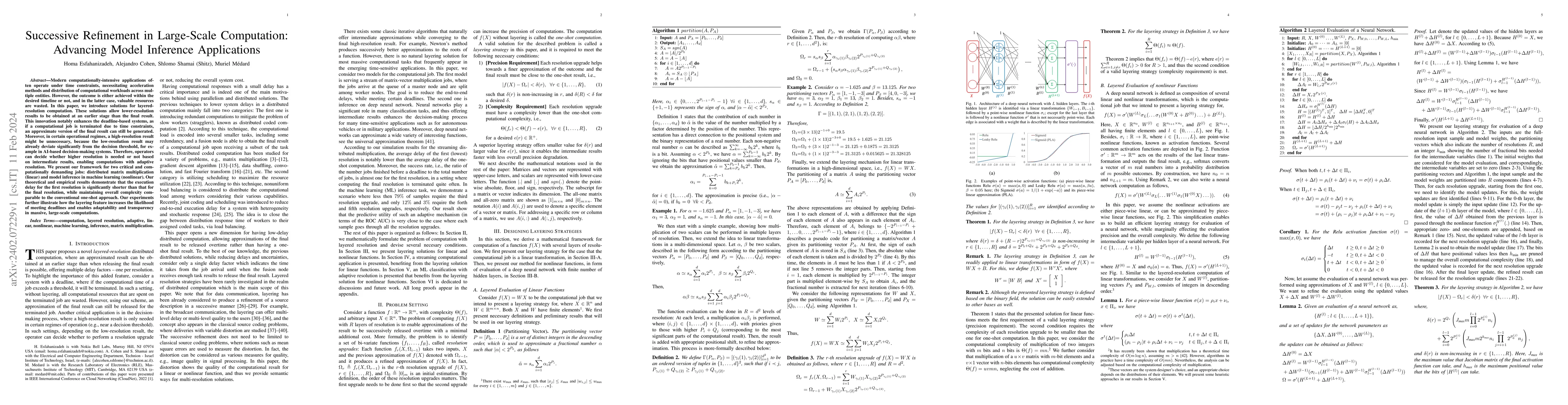 Thumbnail for Successive Refinement in Large-Scale Computation: Advancing Model
  Inference Applications