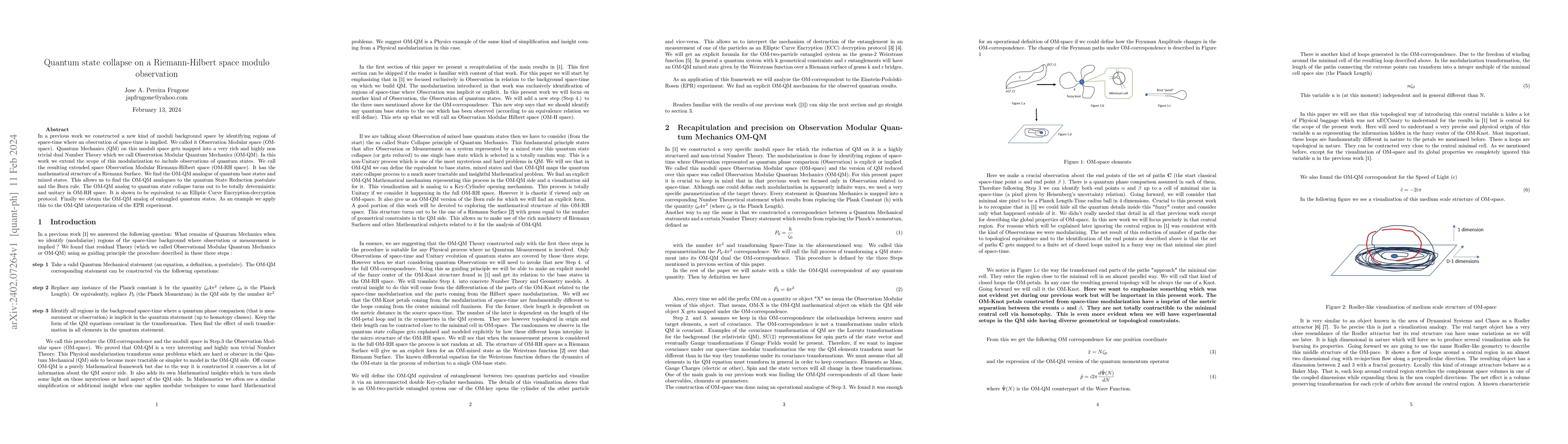 Thumbnail for Quantum state collapse on a Riemann-Hilbert space modulo observation