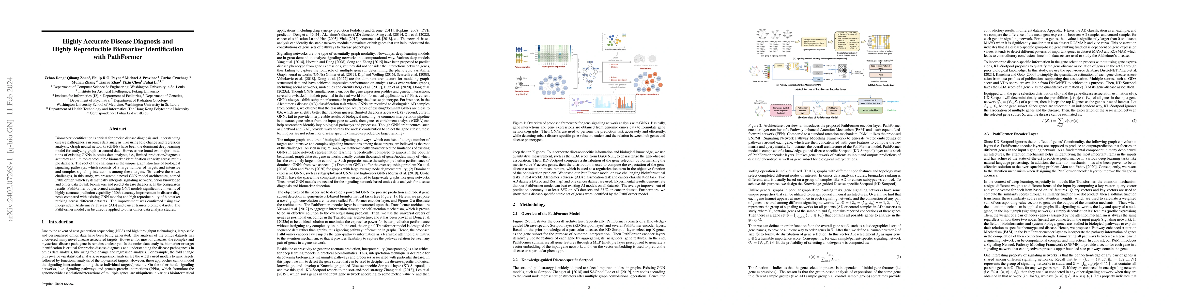 Thumbnail for Highly Accurate Disease Diagnosis and Highly Reproducible Biomarker
  Identification with PathFormer