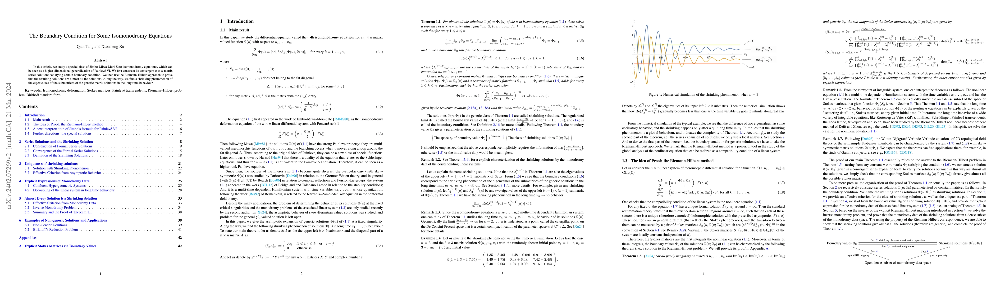 Thumbnail for The Boundary Condition for Some Isomonodromy Equations