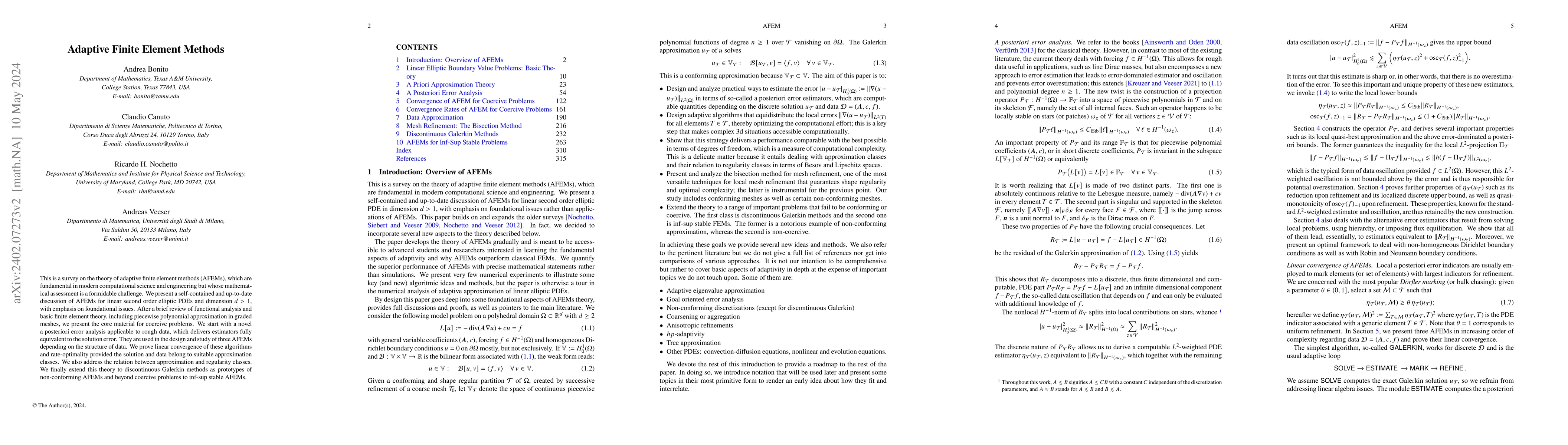 Thumbnail for Adaptive Finite Element Methods