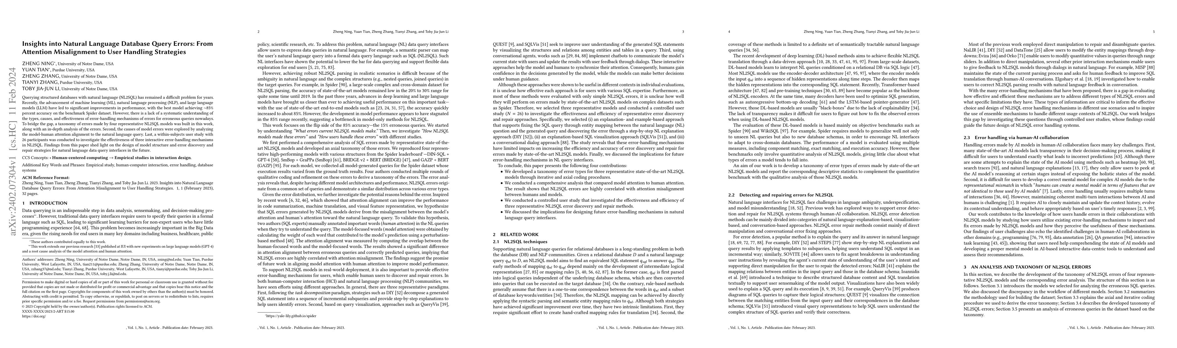 Thumbnail for Insights into Natural Language Database Query Errors: From Attention
  Misalignment to User Handling Strategies