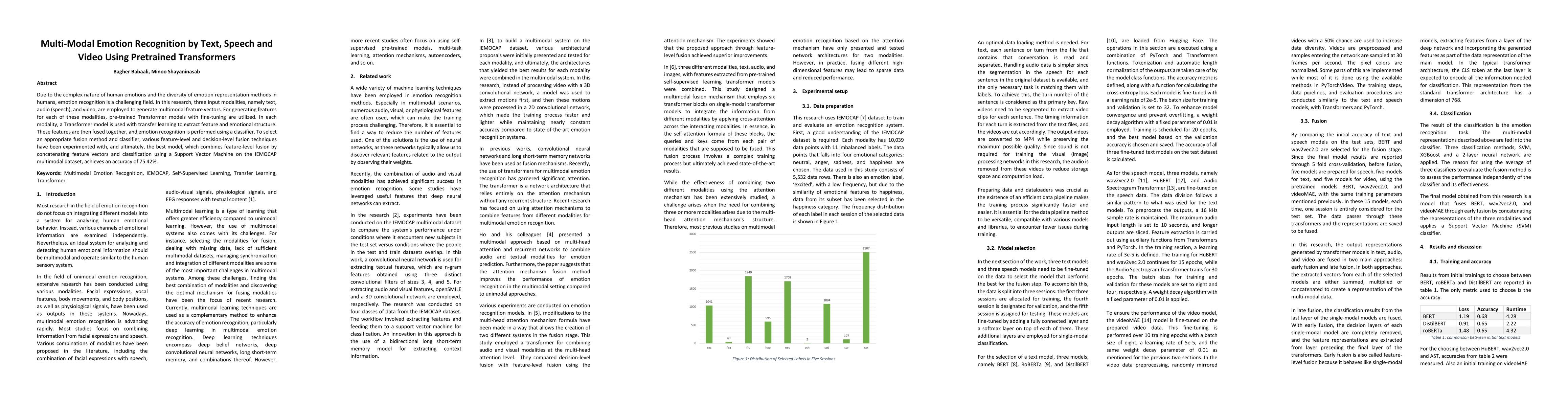 Thumbnail for Multi-Modal Emotion Recognition by Text, Speech and Video Using
  Pretrained Transformers