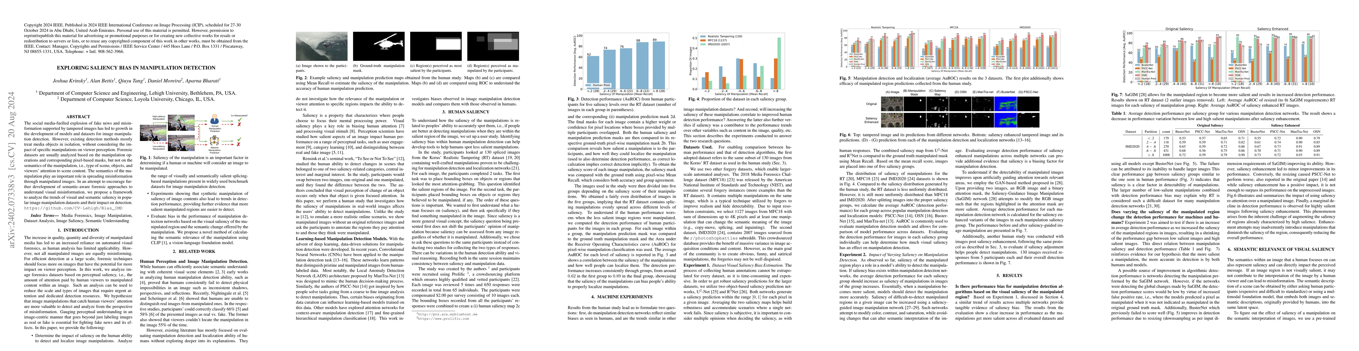 Thumbnail for Exploring Saliency Bias in Manipulation Detection