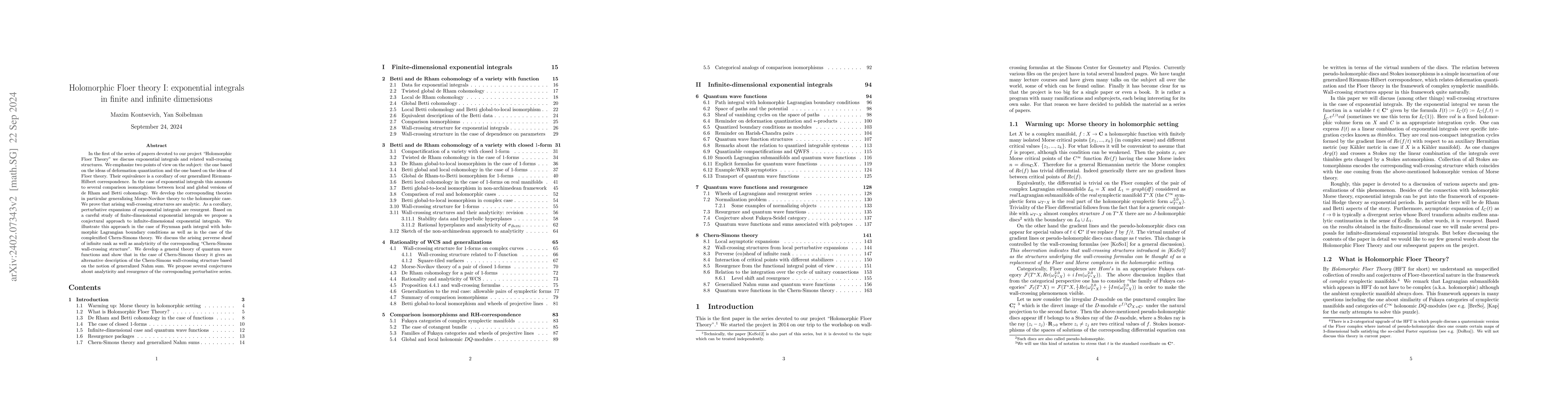 Thumbnail for Holomorphic Floer theory I: exponential integrals in finite and infinite
  dimensions