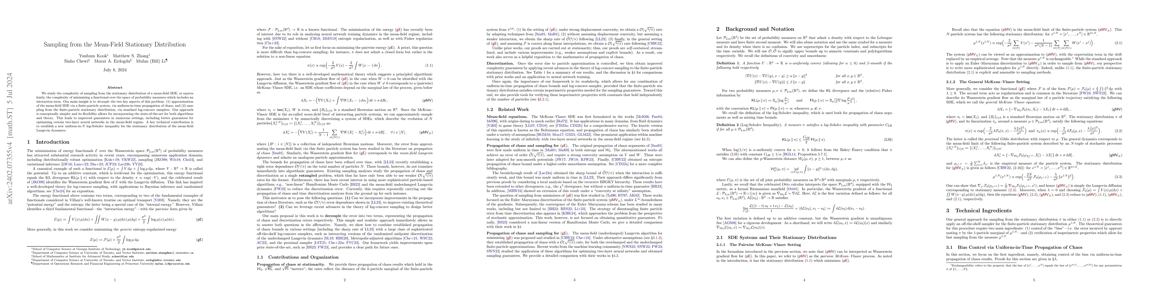 Thumbnail for Sampling from the Mean-Field Stationary Distribution