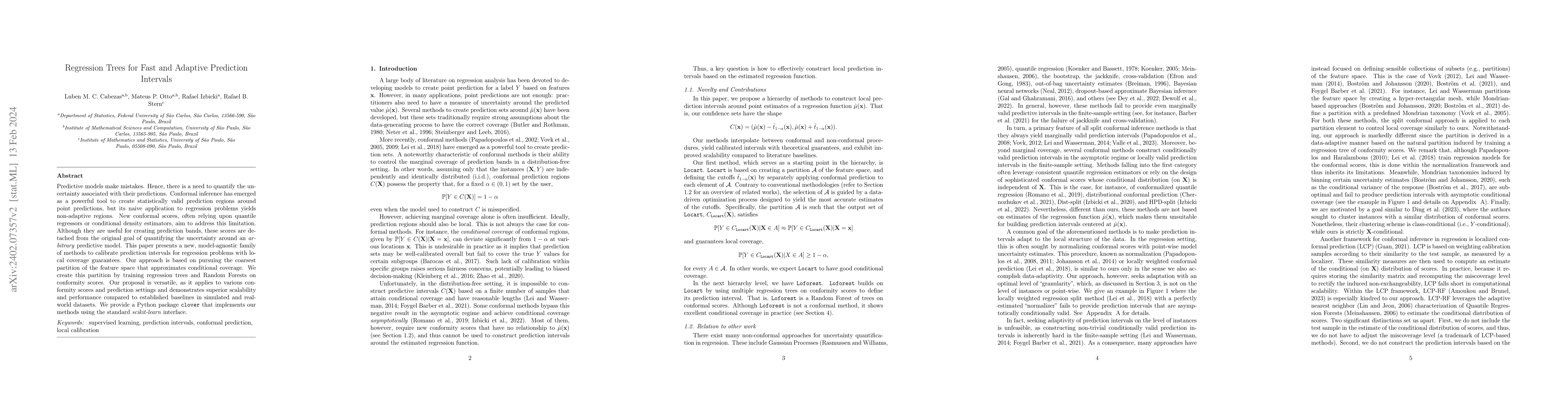 Thumbnail for Regression Trees for Fast and Adaptive Prediction Intervals