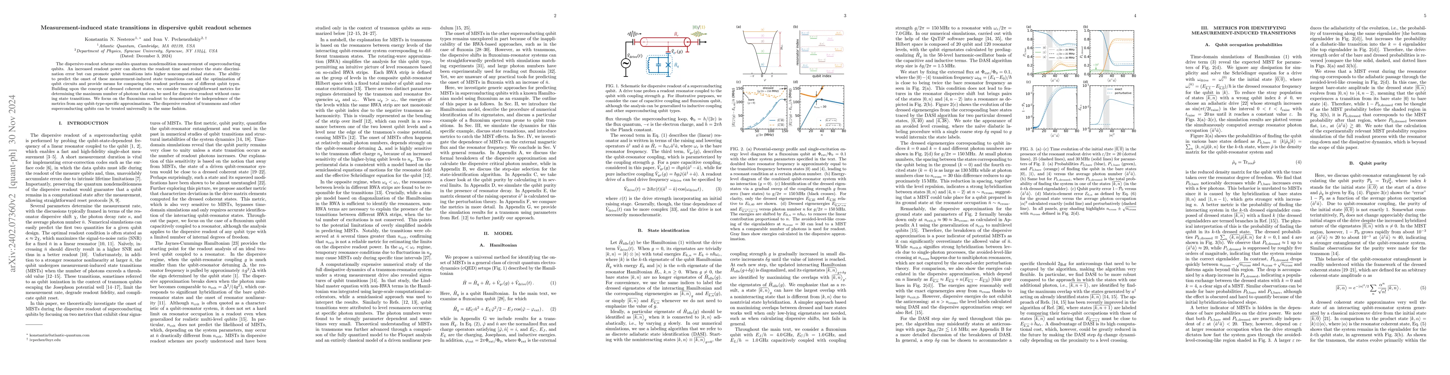 Thumbnail for Measurement-induced state transitions in dispersive qubit readout
  schemes