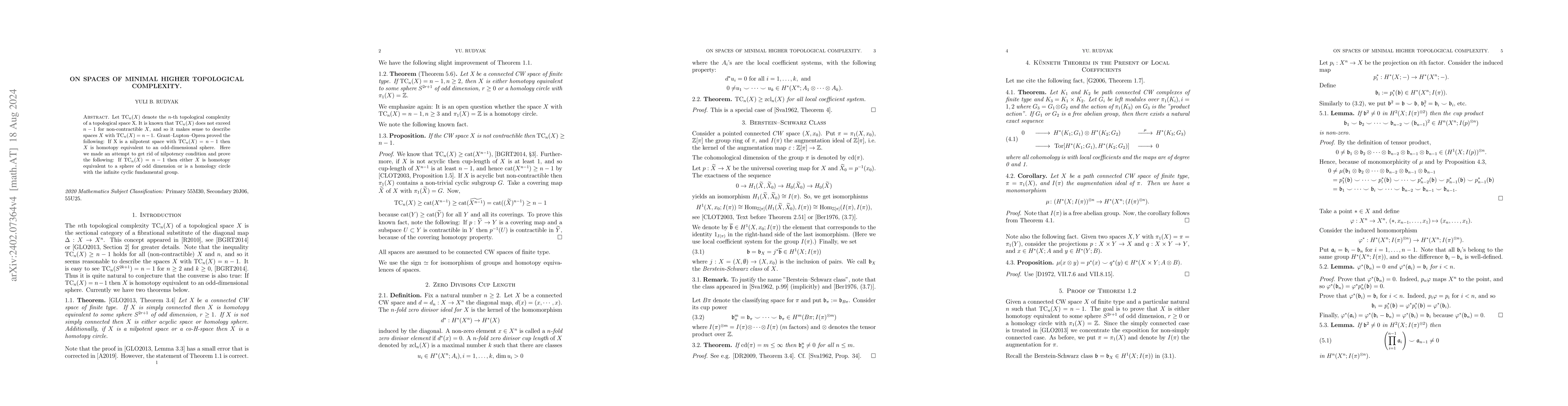 Thumbnail for On spaces of minimal higher topological complexity