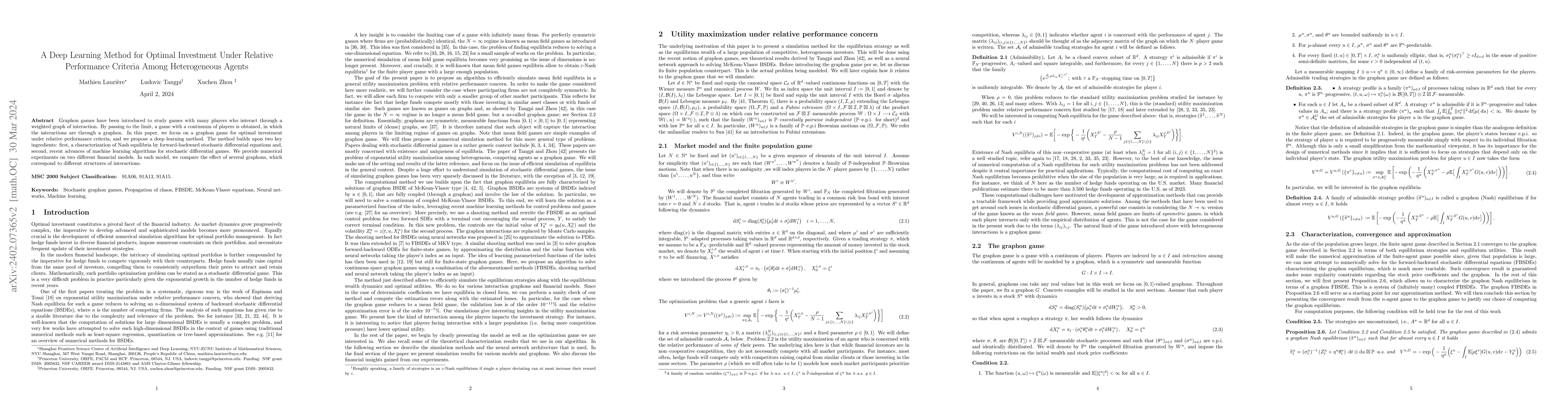 Thumbnail for A Deep Learning Method for Optimal Investment Under Relative Performance
  Criteria Among Heterogeneous Agents