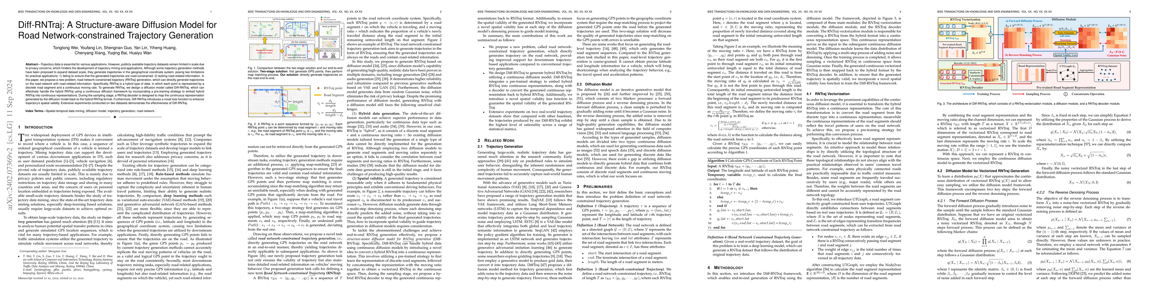 Thumbnail for Diff-RNTraj: A Structure-aware Diffusion Model for Road
  Network-constrained Trajectory Generation
