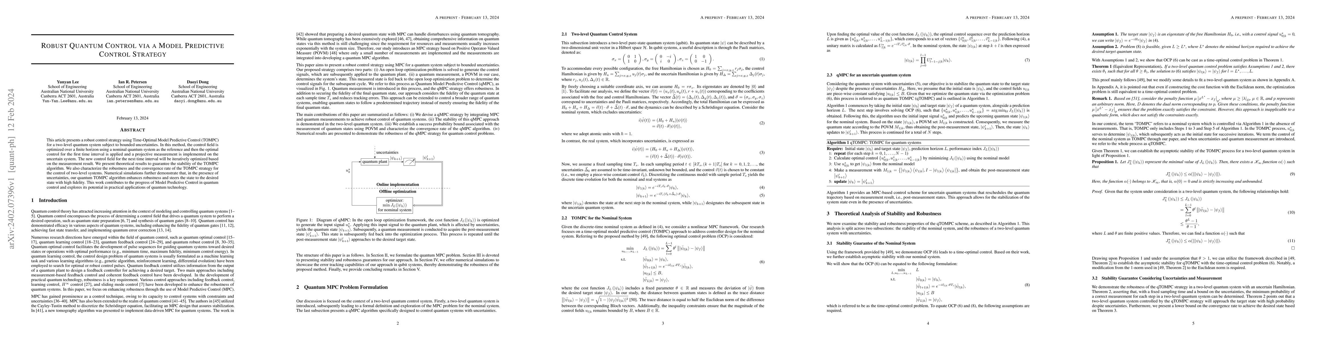 Thumbnail for Robust Quantum Control via a Model Predictive Control Strategy