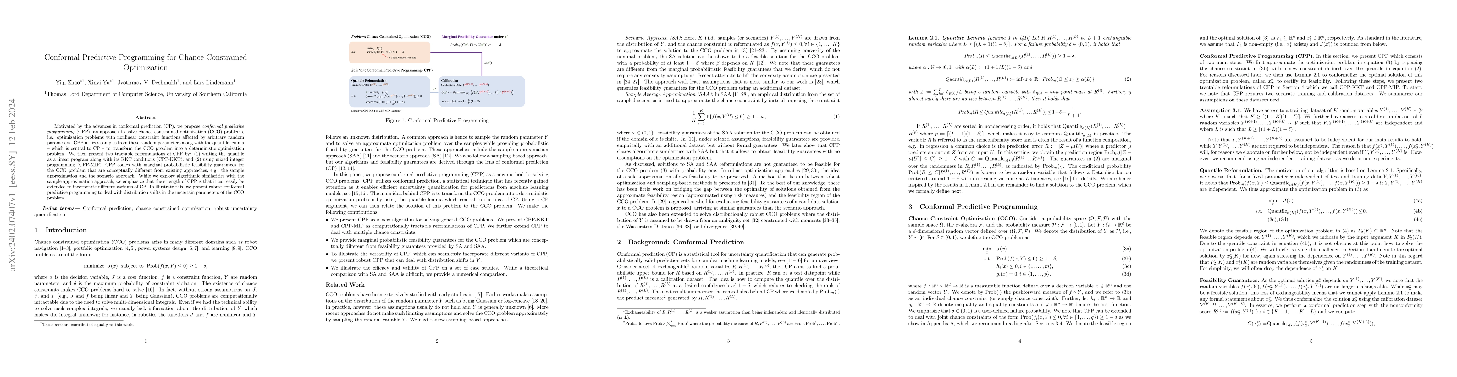 Thumbnail for Conformal Predictive Programming for Chance Constrained Optimization