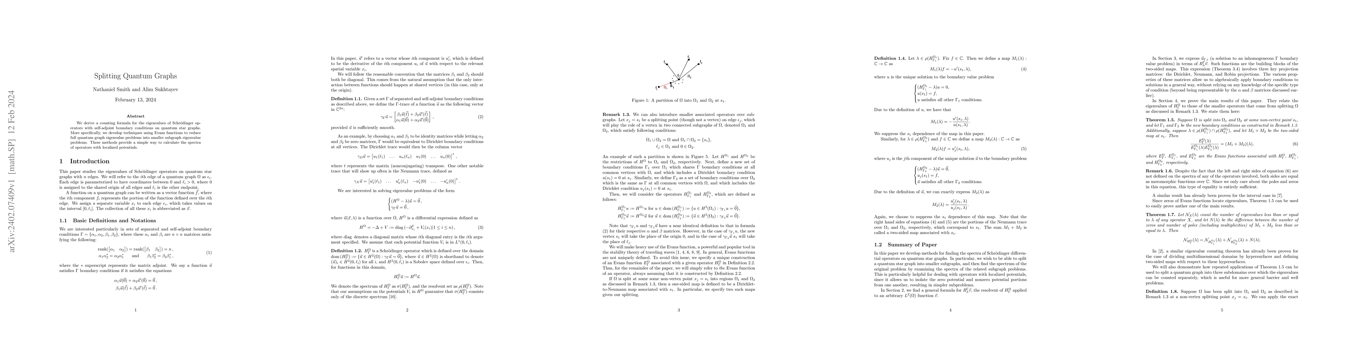 Thumbnail for Splitting Quantum Graphs
