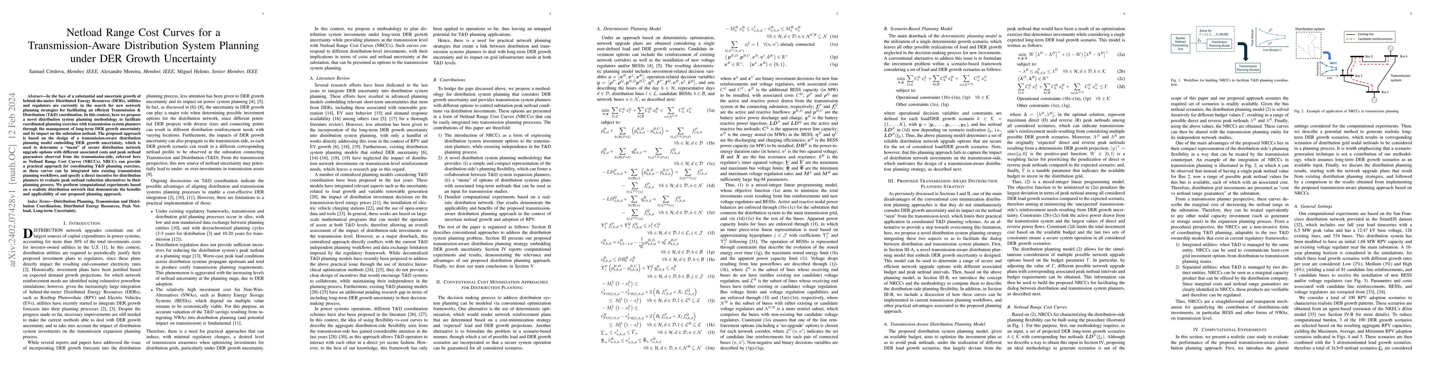 Thumbnail for Netload Range Cost Curves for a Transmission-Aware Distribution System
  Planning under DER Growth Uncertainty