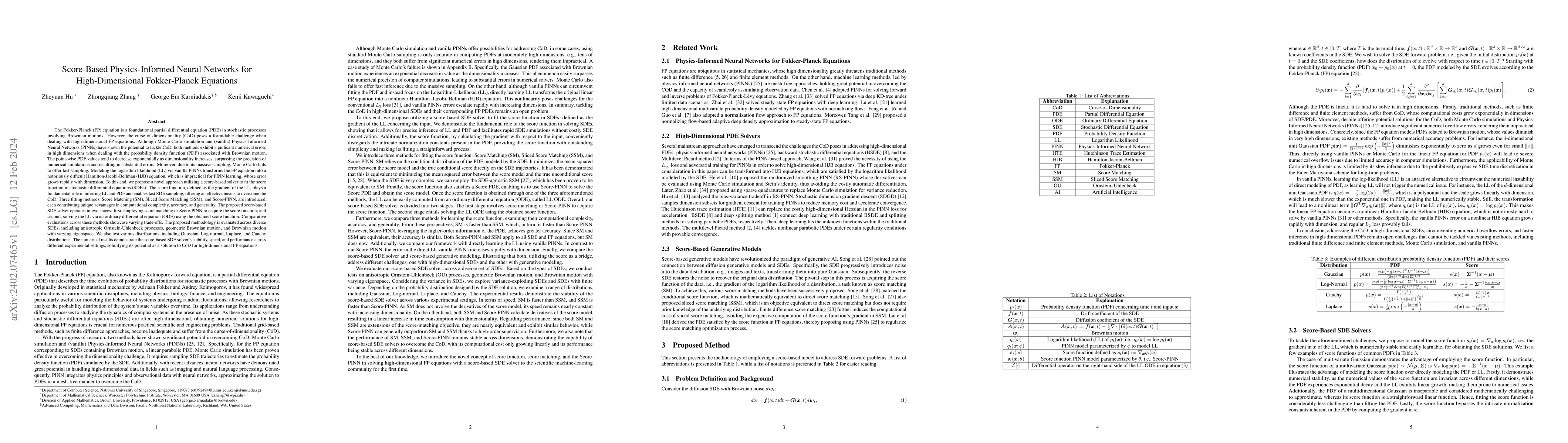 Thumbnail for Score-Based Physics-Informed Neural Networks for High-Dimensional
  Fokker-Planck Equations