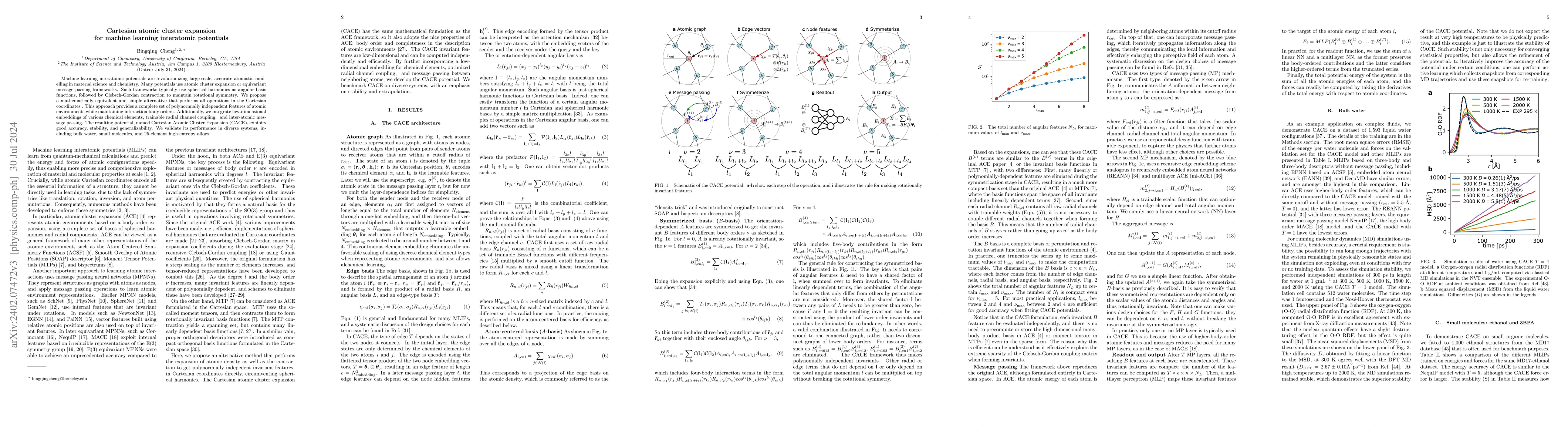 Thumbnail for Cartesian atomic cluster expansion for machine learning interatomic
  potentials