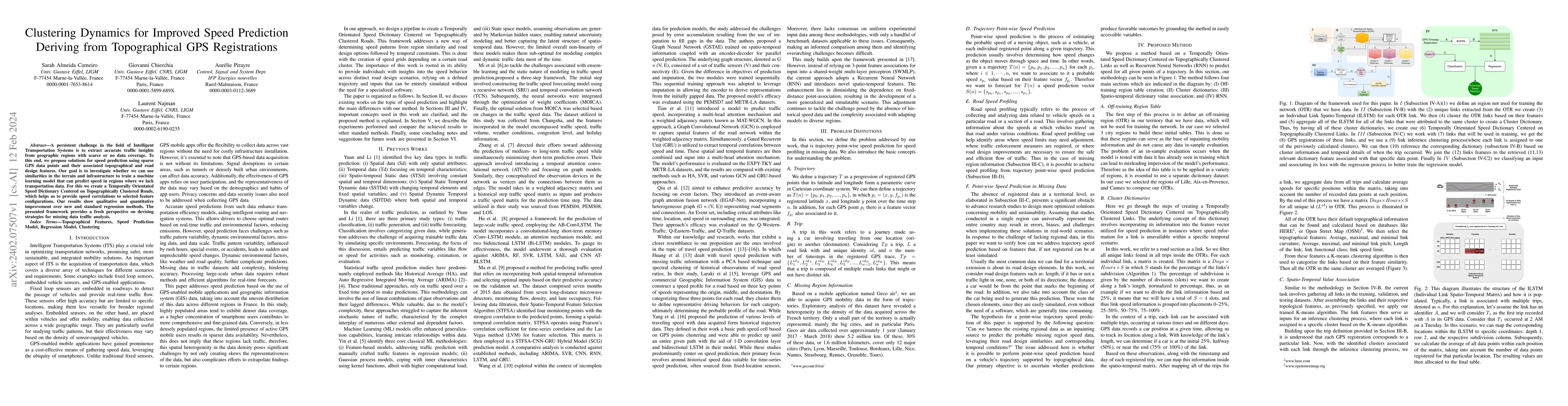 Thumbnail for Clustering Dynamics for Improved Speed Prediction Deriving from
  Topographical GPS Registrations