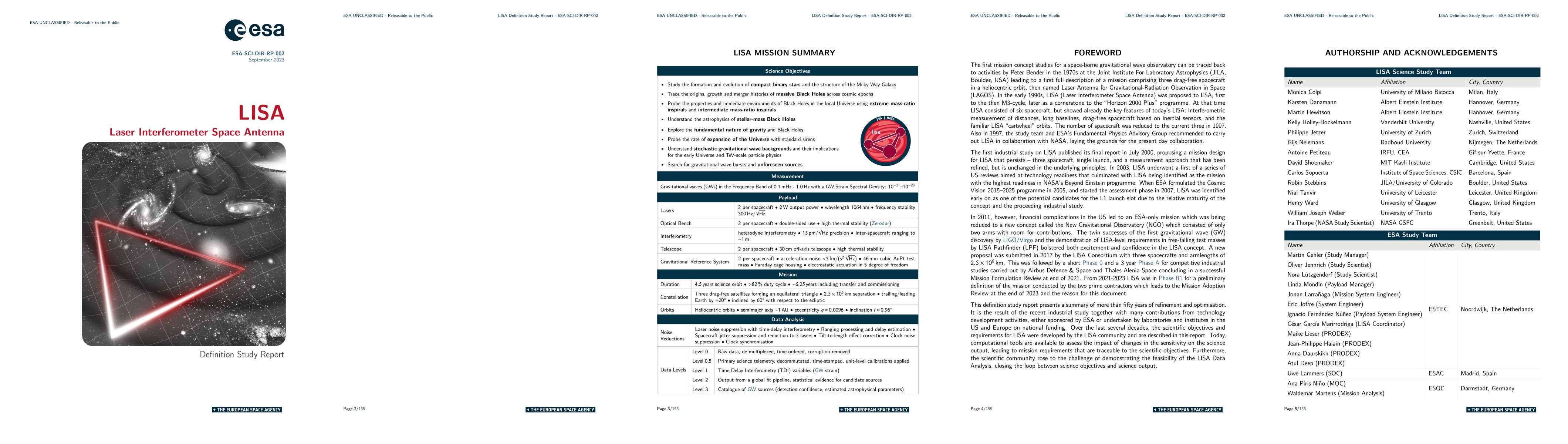 Thumbnail for LISA Definition Study Report