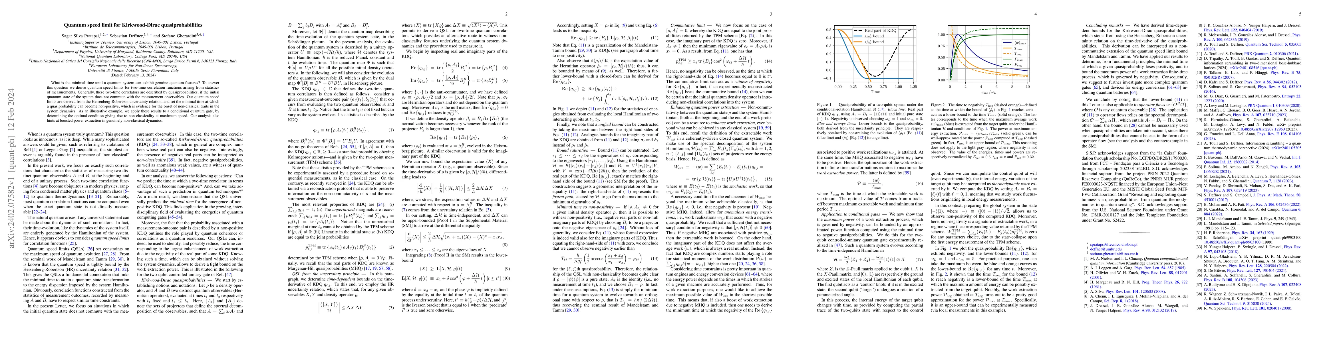 Thumbnail for Quantum speed limit for Kirkwood-Dirac quasiprobabilities