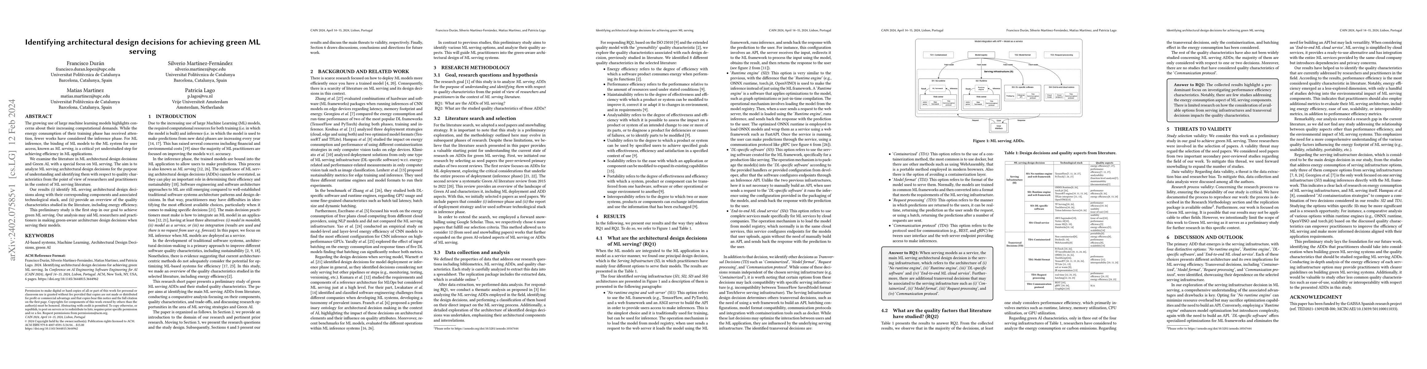 Thumbnail for Identifying architectural design decisions for achieving green ML
  serving