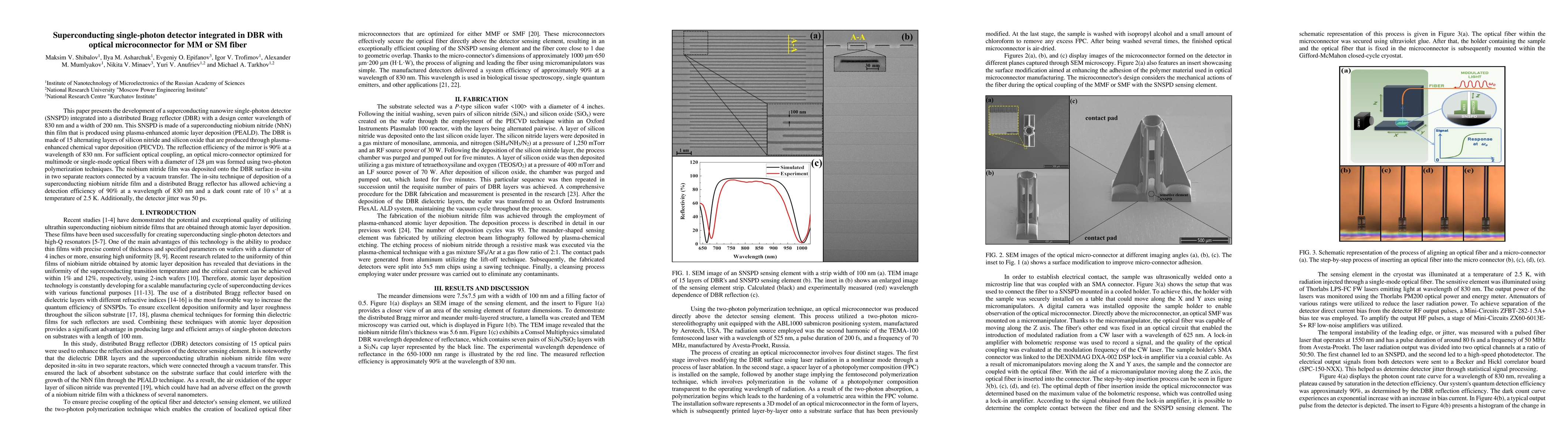 Thumbnail for Superconducting single-photon detector integrated in DBR with optical
  microconnector for MM or SM fiber