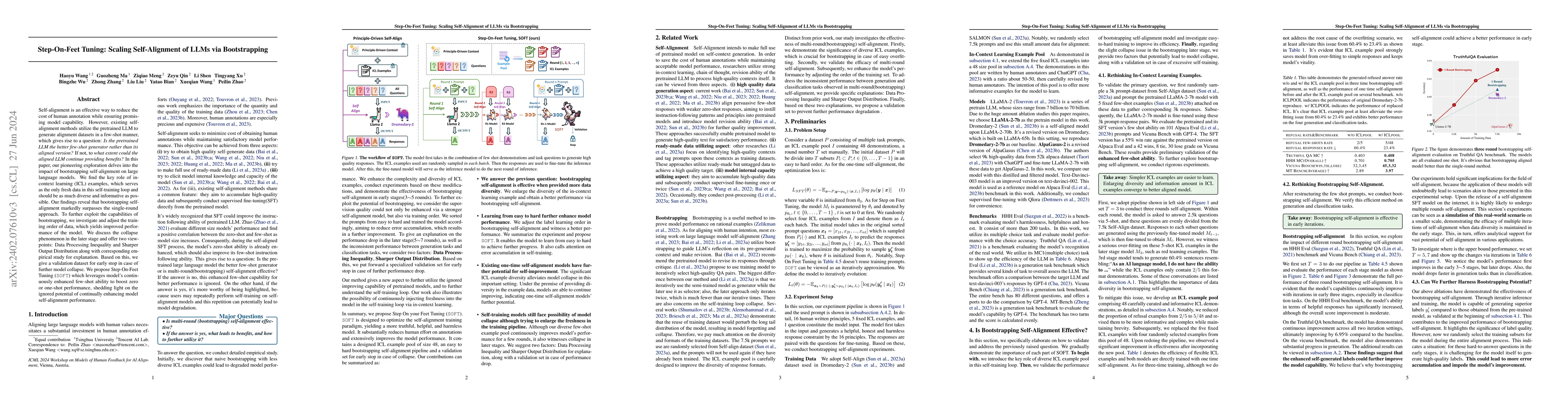 Thumbnail for Step-On-Feet Tuning: Scaling Self-Alignment of LLMs via Bootstrapping