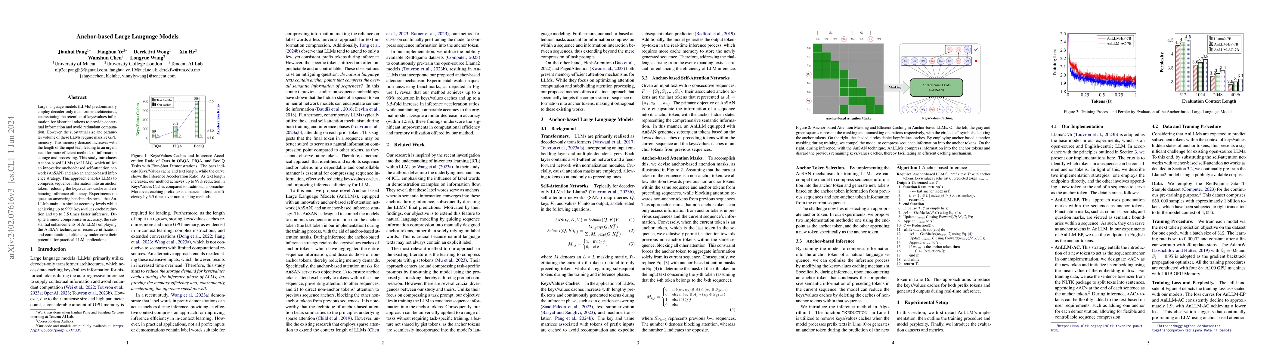 Thumbnail for Anchor-based Large Language Models