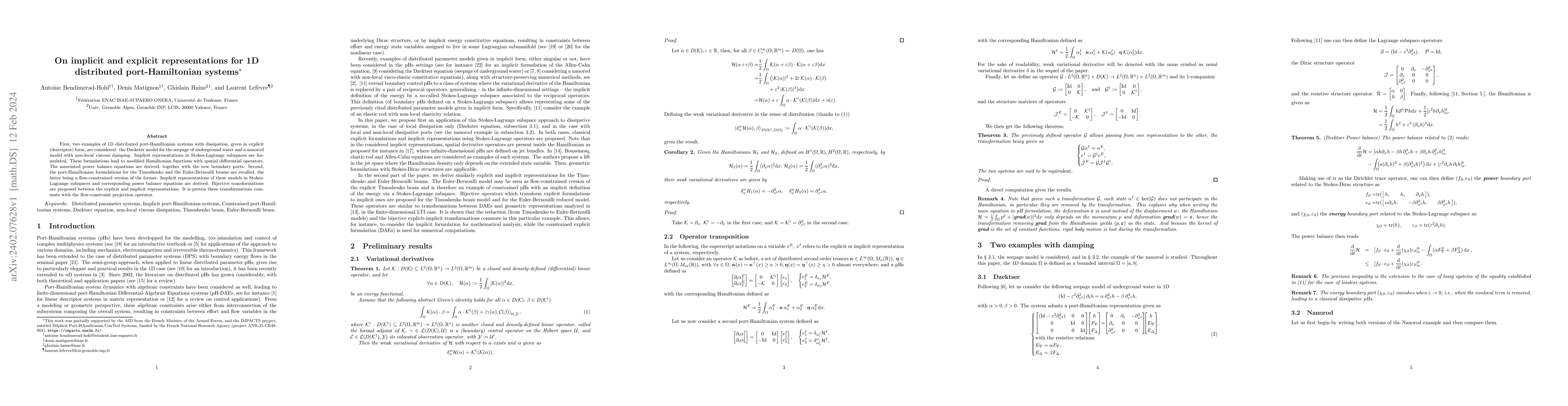 Thumbnail for On implicit and explicit representations for 1D distributed
  port-Hamiltonian systems