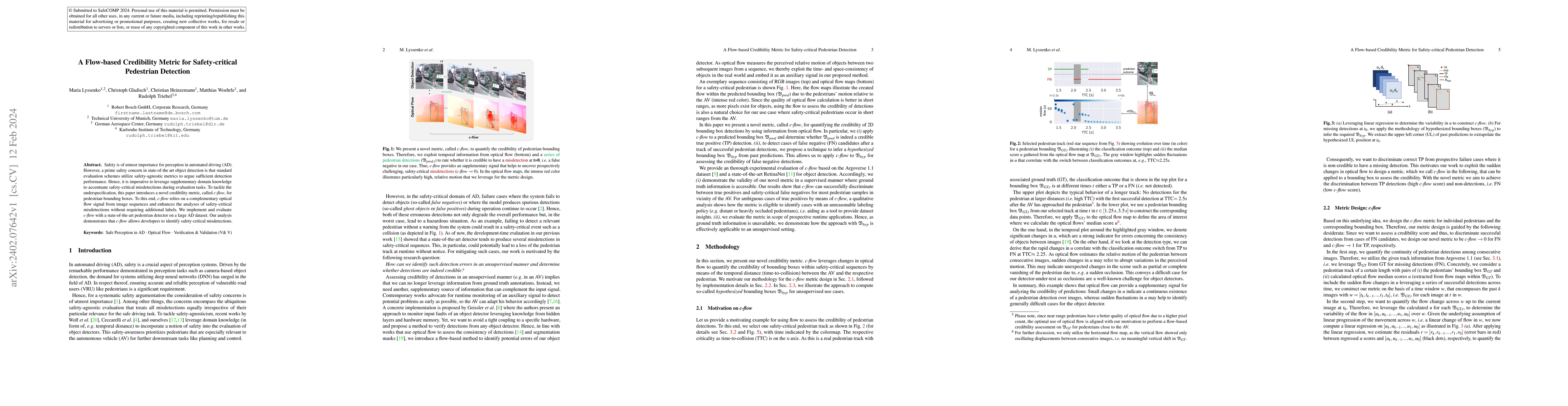 Thumbnail for A Flow-based Credibility Metric for Safety-critical Pedestrian Detection