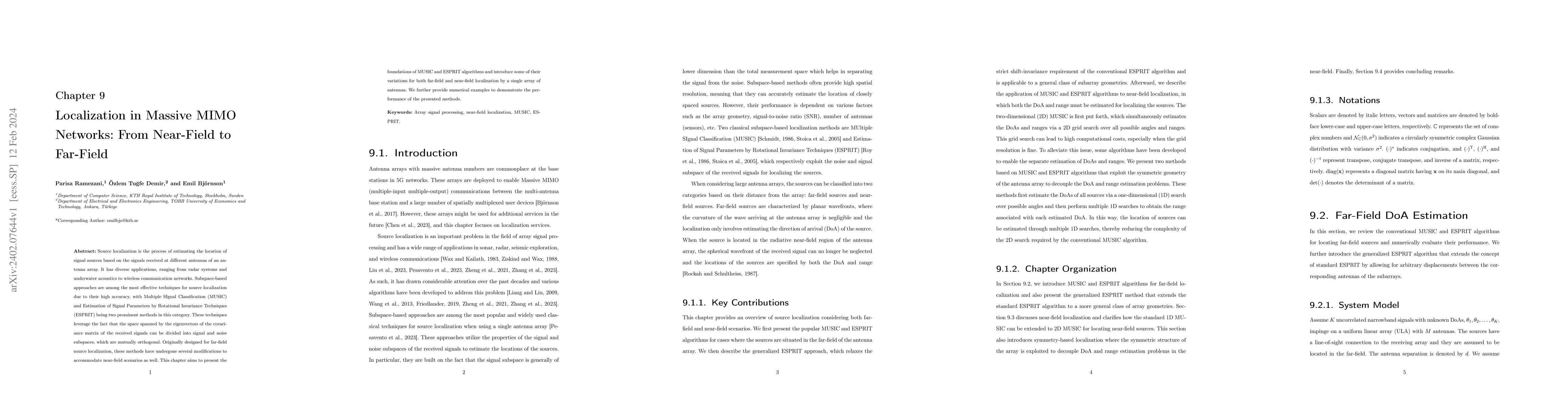 Thumbnail for Localization in Massive MIMO Networks: From Near-Field to Far-Field