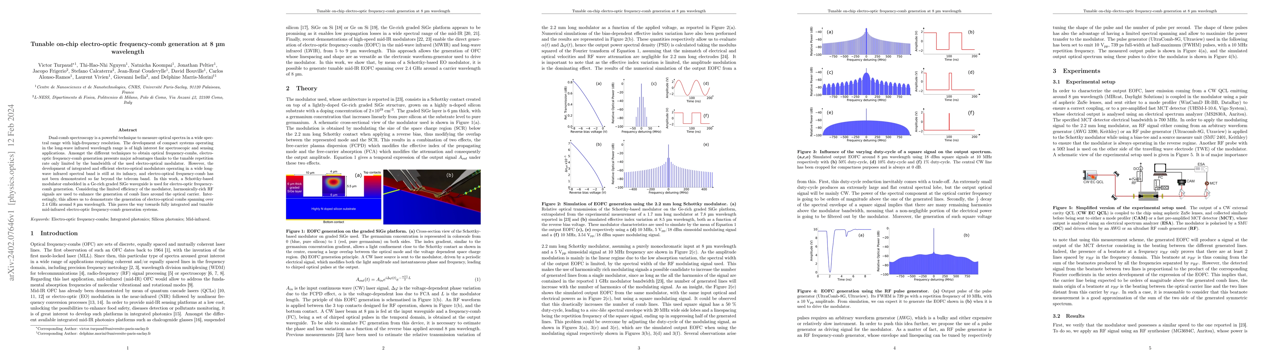 Thumbnail for Tunable on-chip electro-optic frequency-comb generation at 8 {\mu}m
  wavelength