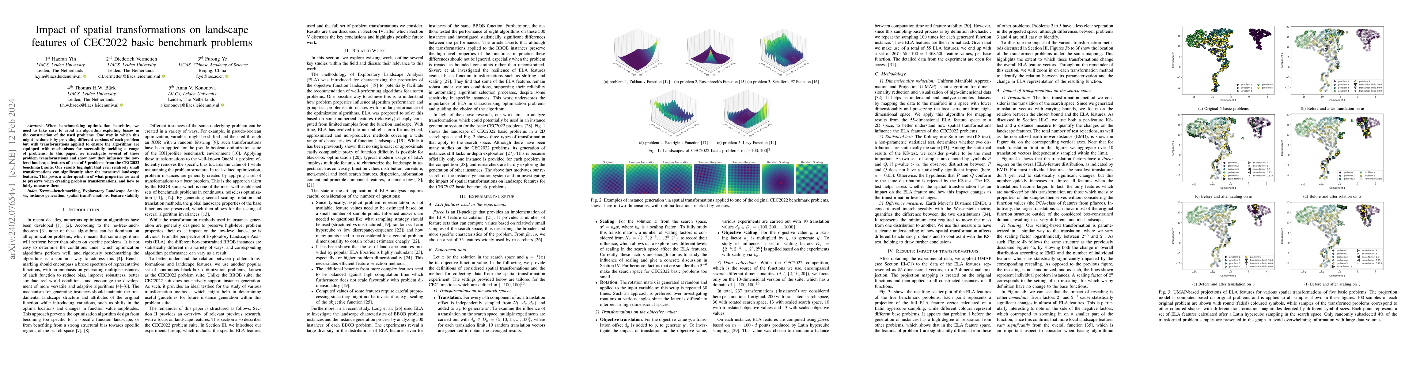 Thumbnail for Impact of spatial transformations on landscape features of CEC2022 basic
  benchmark problems