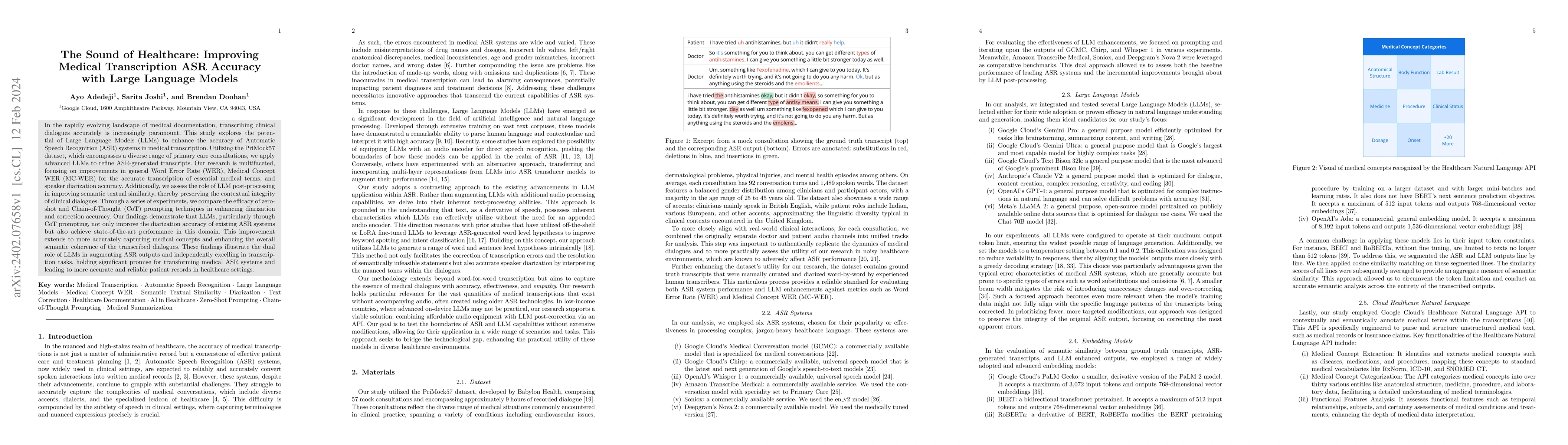 Thumbnail for The Sound of Healthcare: Improving Medical Transcription ASR Accuracy
  with Large Language Models