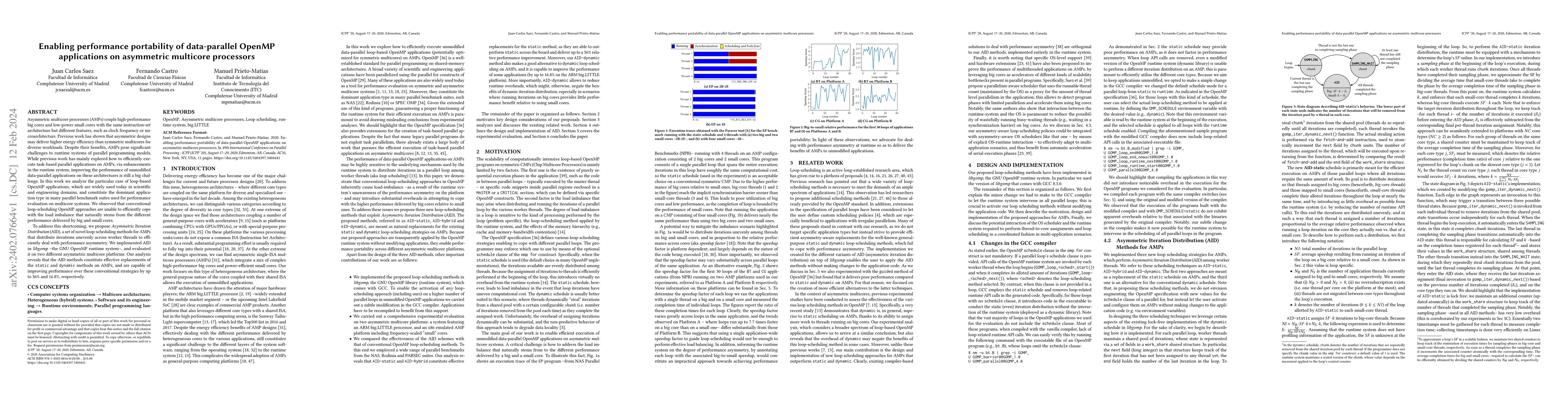 Thumbnail for Enabling performance portability of data-parallel OpenMP applications on
  asymmetric multicore processors