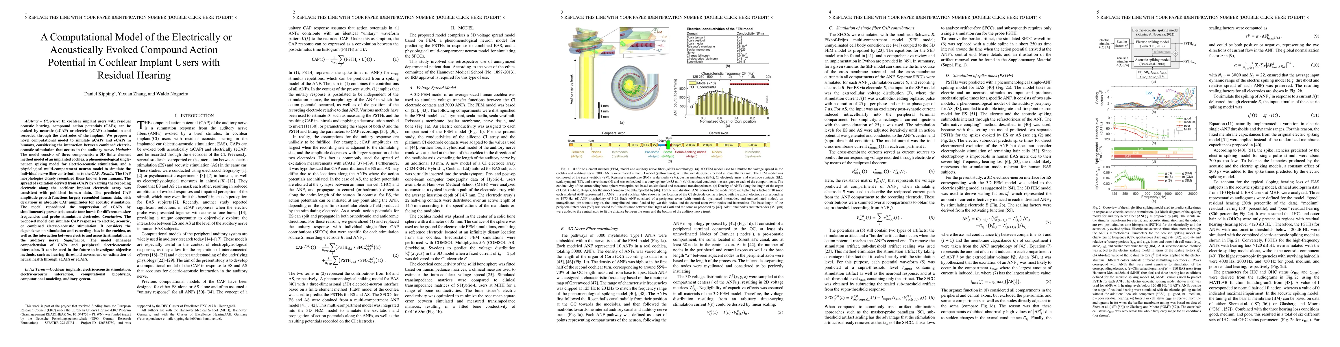Thumbnail for A Computational Model of the Electrically or Acoustically Evoked
  Compound Action Potential in Cochlear Implant Users with Residual Hearing