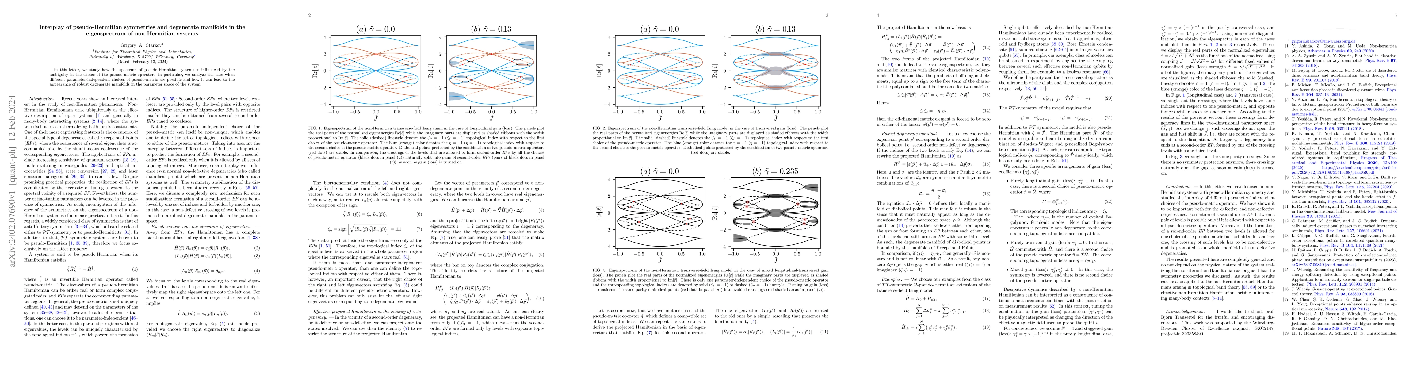 Thumbnail for Interplay of pseudo-Hermitian symmetries and degenerate manifolds in the
  eigenspectrum of non-Hermitian systems