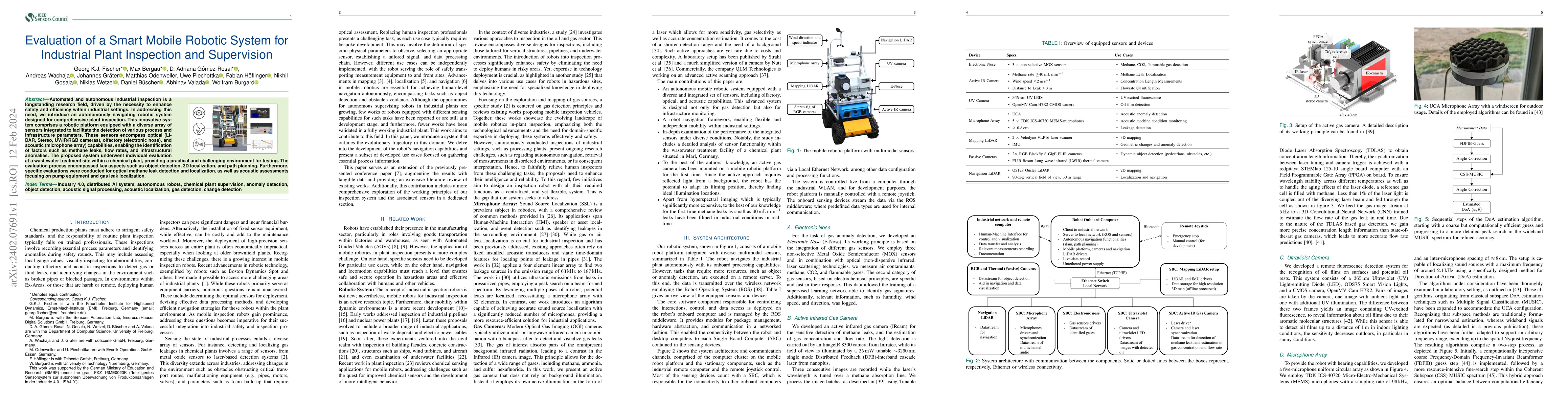 Thumbnail for Evaluation of a Smart Mobile Robotic System for Industrial Plant
  Inspection and Supervision