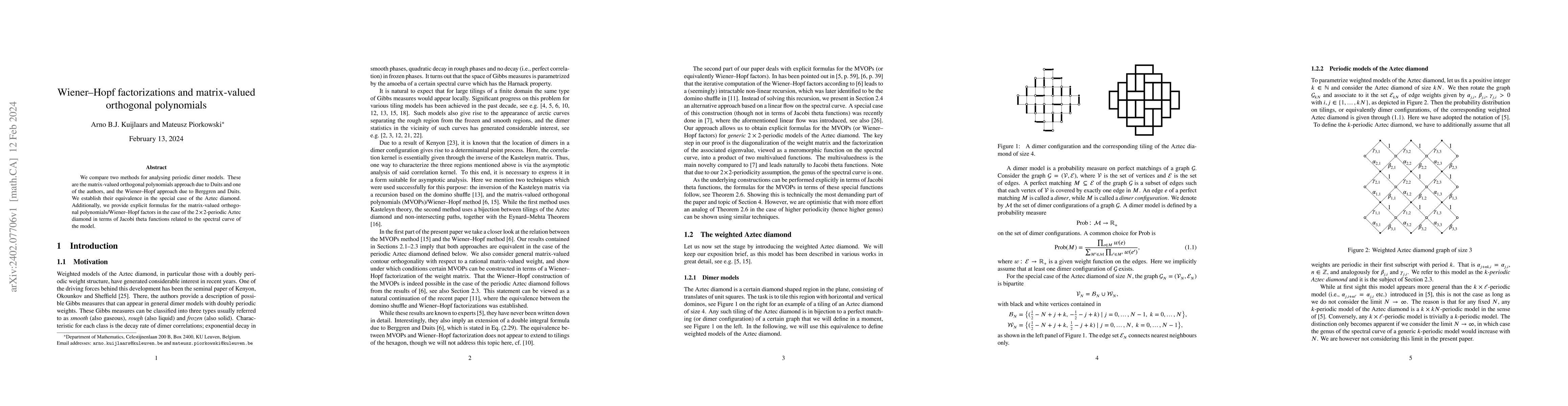 Thumbnail for Wiener-Hopf factorizations and matrix-valued orthogonal polynomials