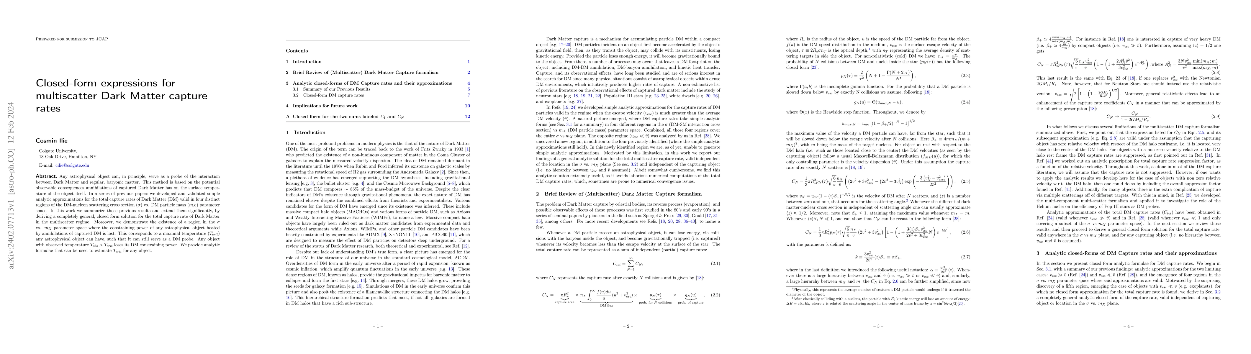 Thumbnail for Closed-form expressions for multiscatter Dark Matter capture rates