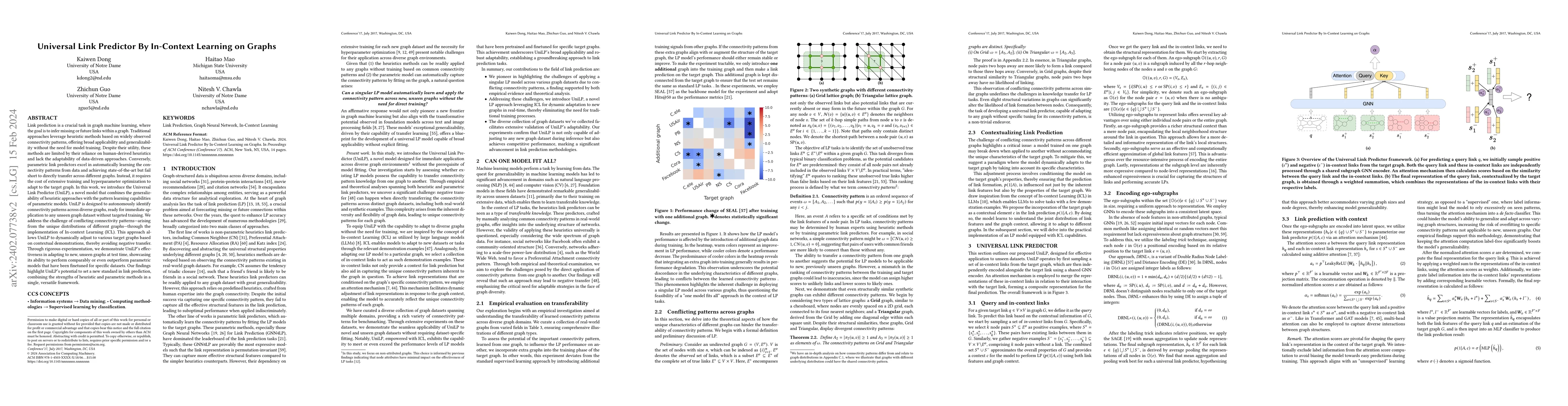 Thumbnail for Universal Link Predictor By In-Context Learning on Graphs