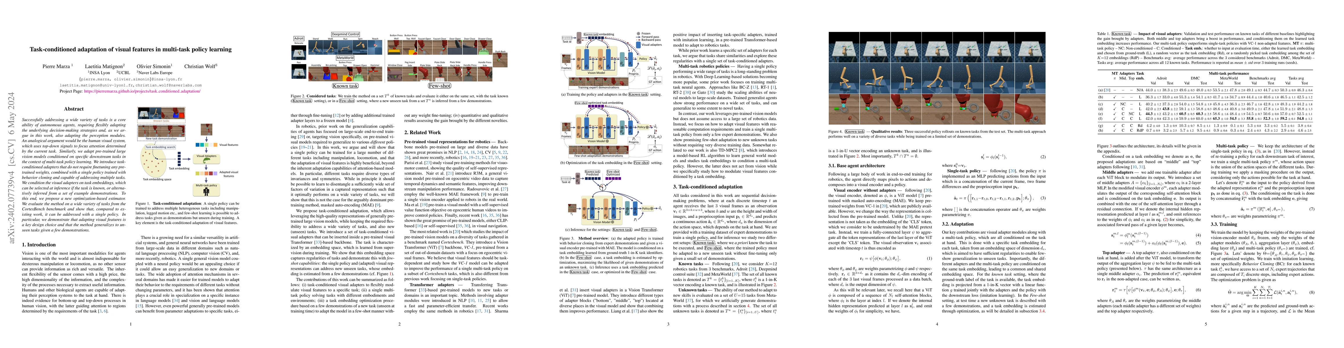 Thumbnail for Task-conditioned adaptation of visual features in multi-task policy
  learning