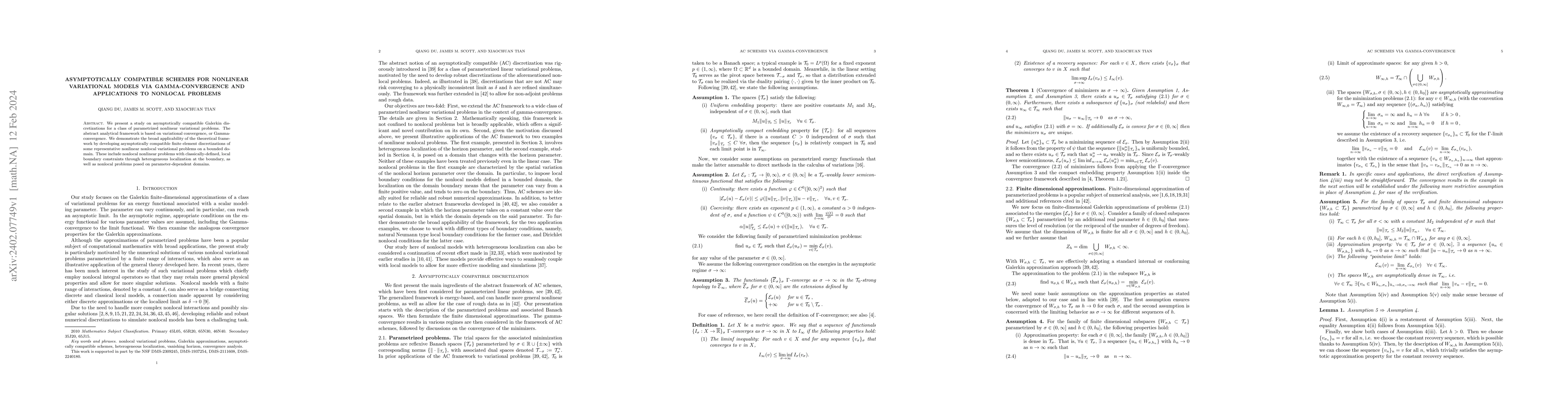 Thumbnail for Asymptotically compatible schemes for nonlinear variational models via
  Gamma-convergence and applications to nonlocal problems