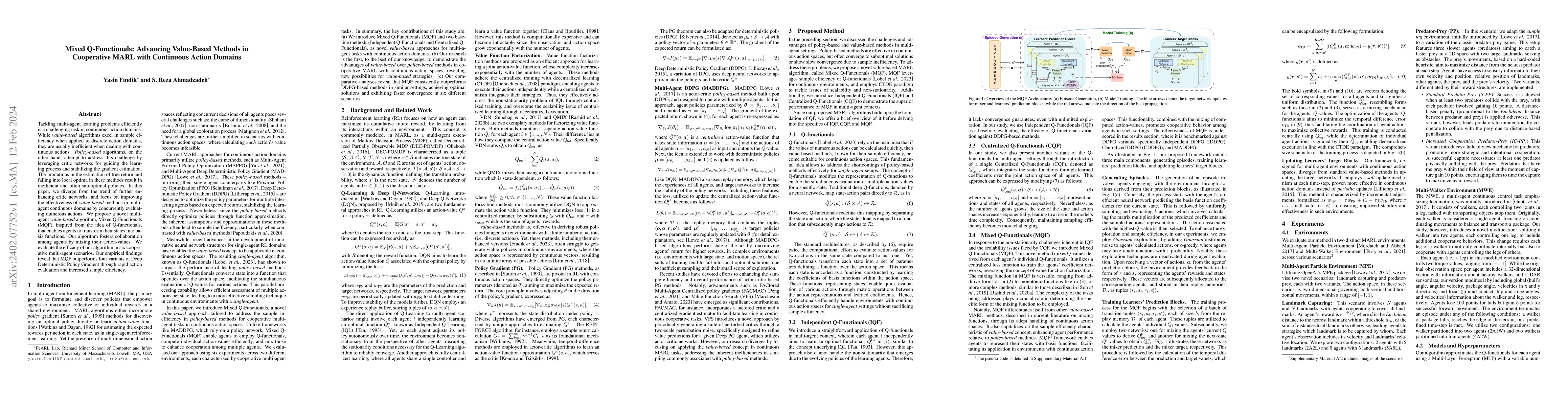 Thumbnail for Mixed Q-Functionals: Advancing Value-Based Methods in Cooperative MARL
  with Continuous Action Domains