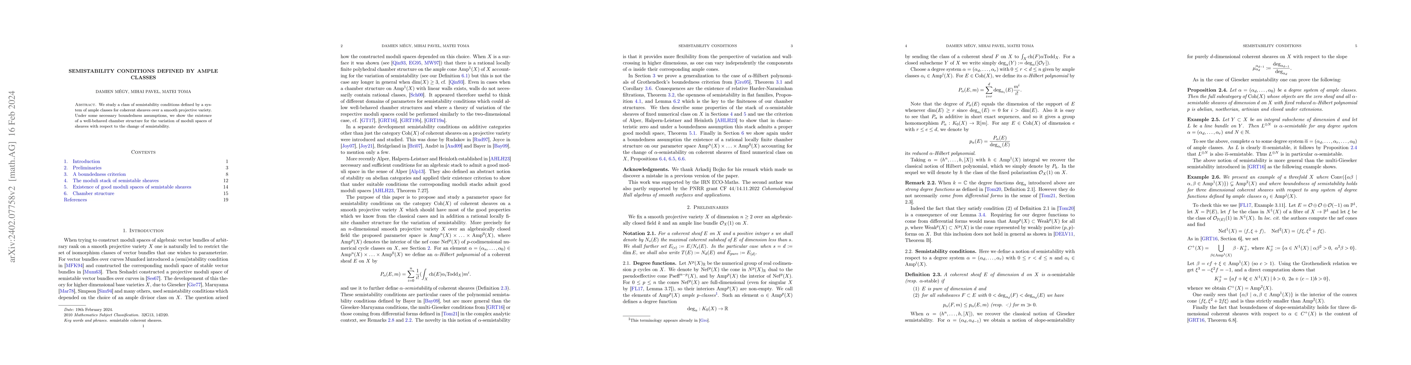 Thumbnail for Semistability conditions defined by ample classes