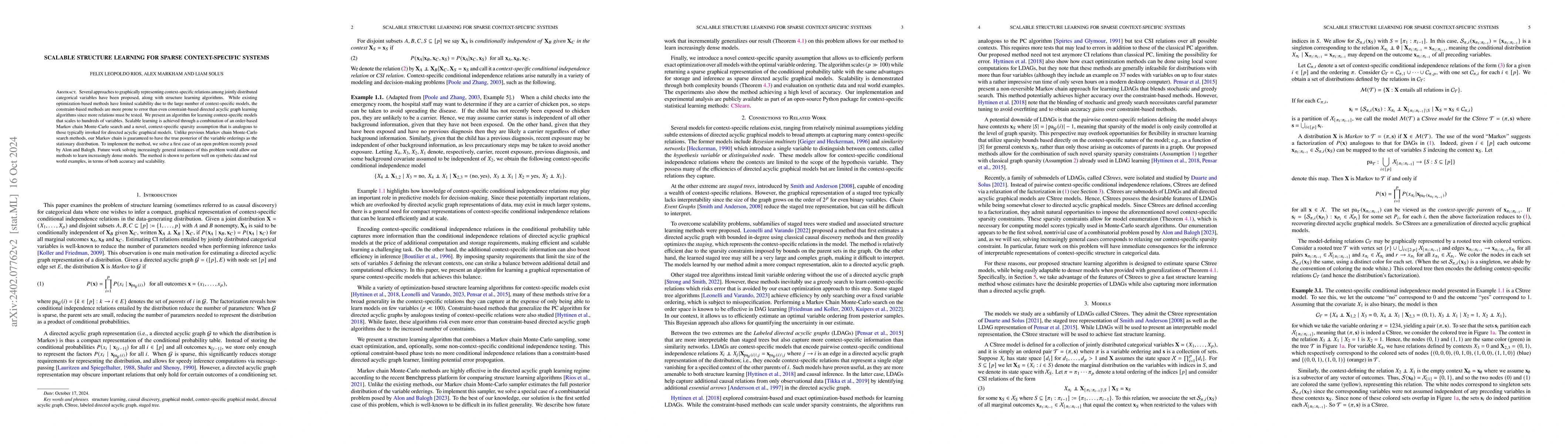 Thumbnail for Scalable Structure Learning for Sparse Context-Specific Causal Systems